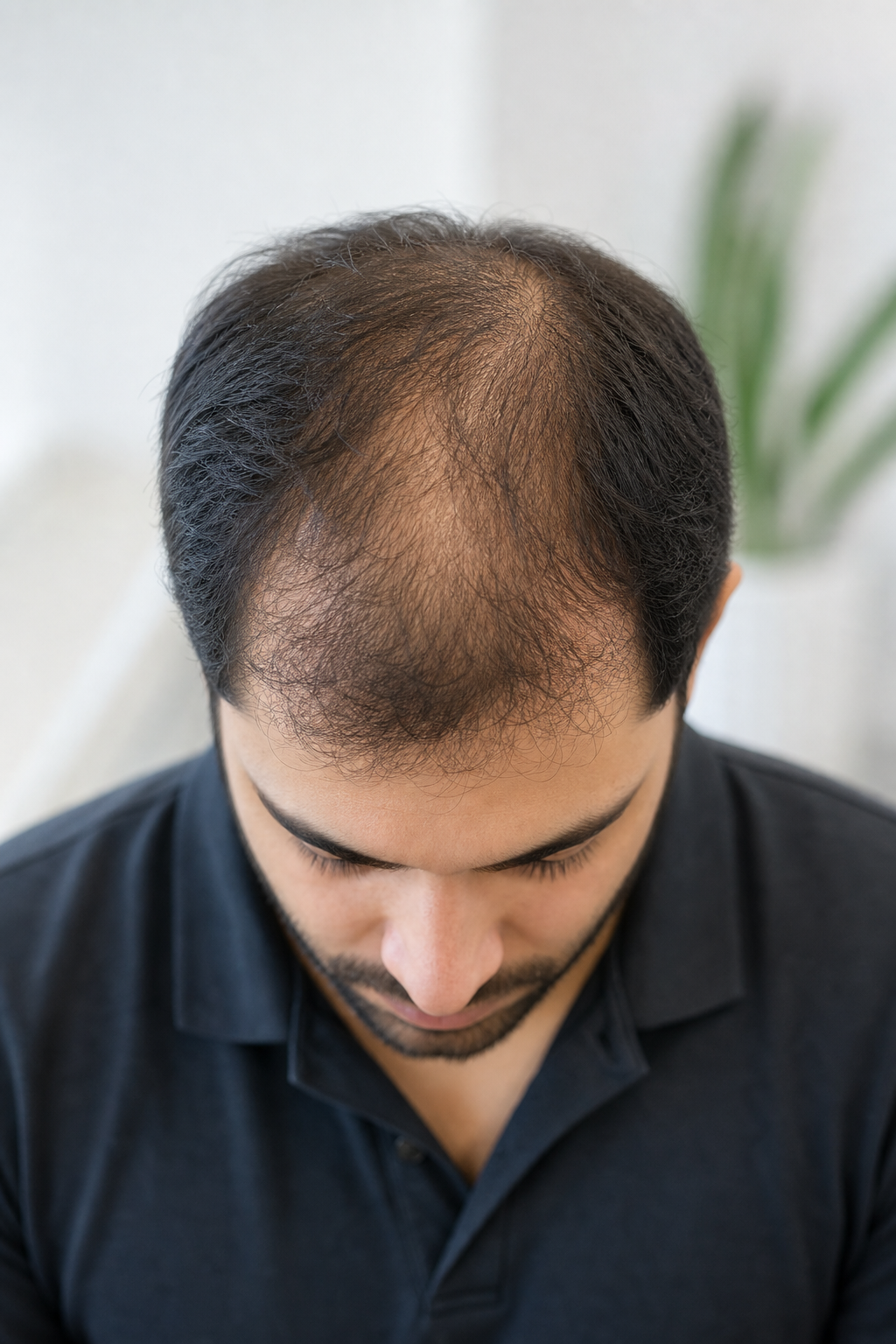 Crown density recovery before treatment at FKT Hair Transplant & Aesthetic Clinic in Peshawar