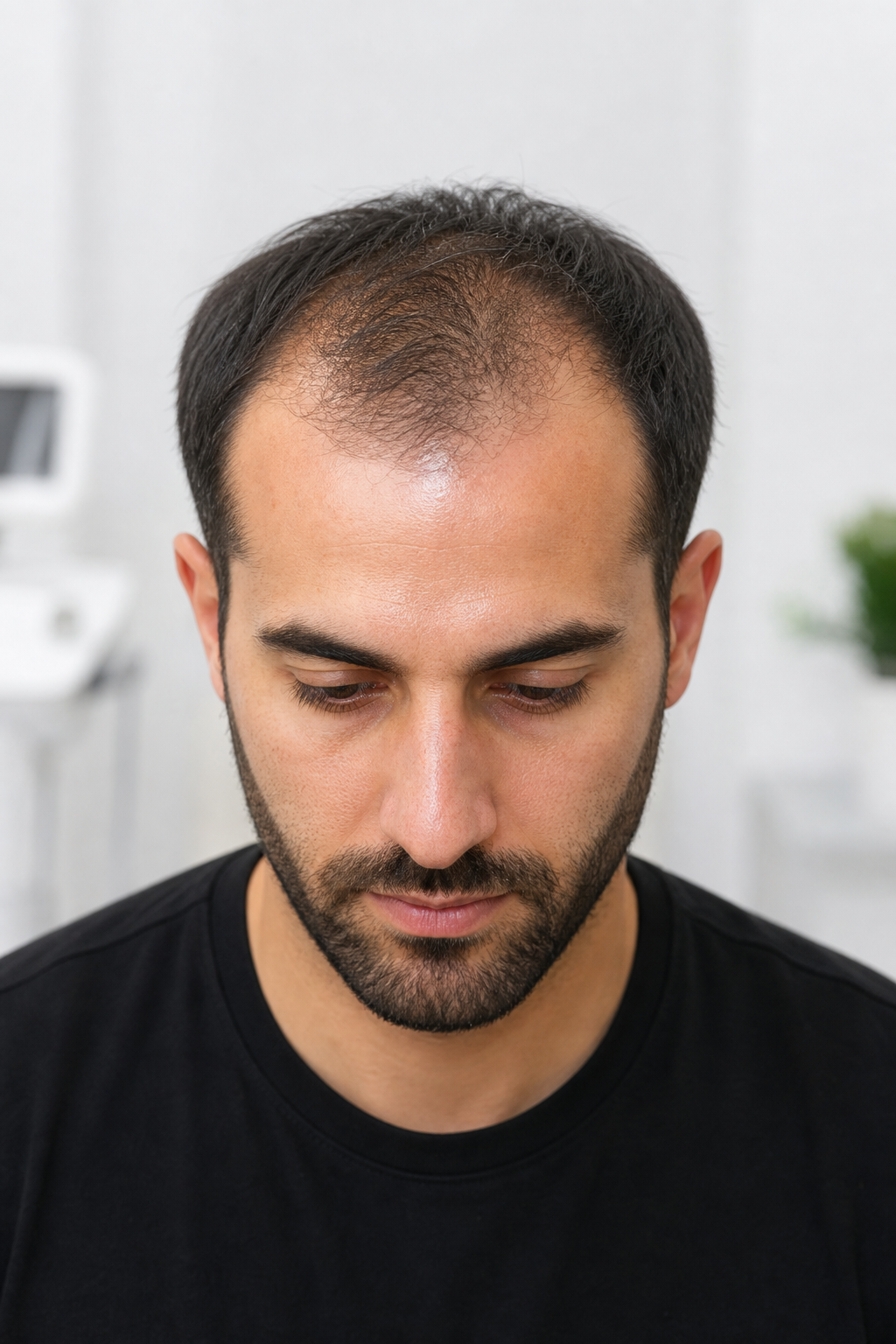 Hairline reconstruction before treatment at FKT Hair Transplant & Aesthetic Clinic in Peshawar